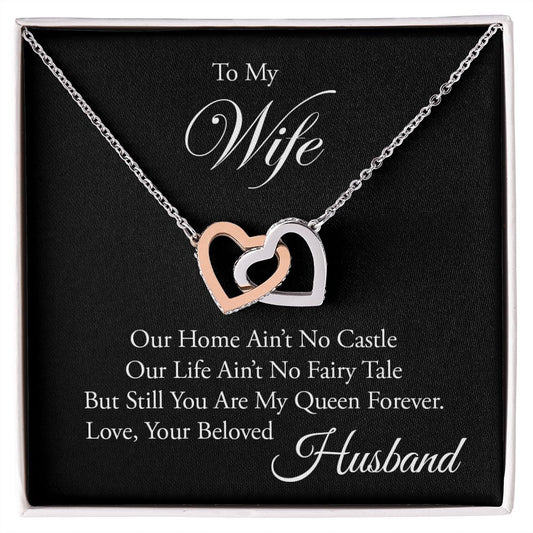 My Wife | You are my queen - Interlocking Hearts necklace